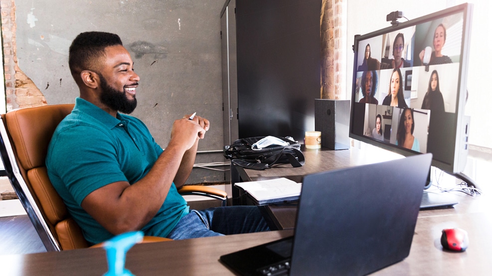 man at desk at work