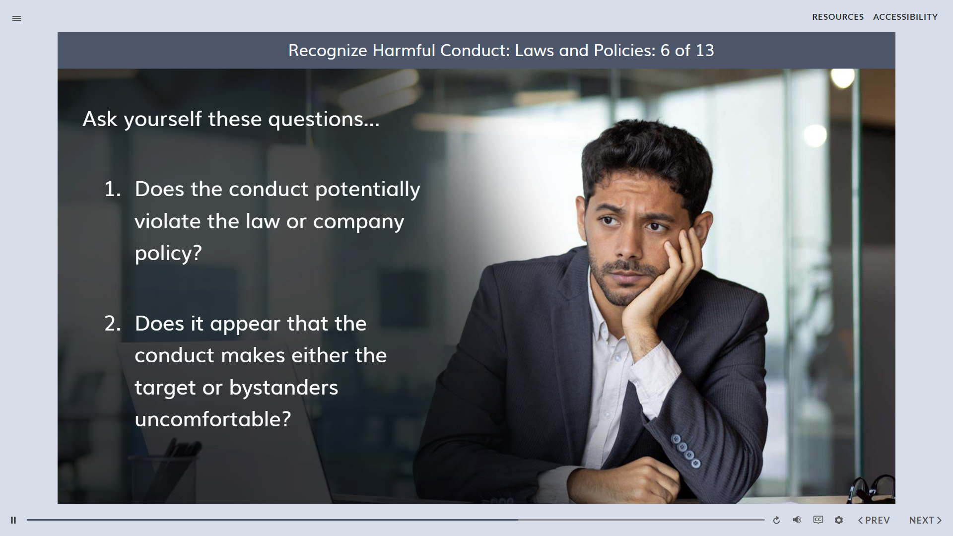 recognize harmful conduct