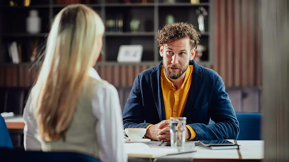 two young attractive colleagues